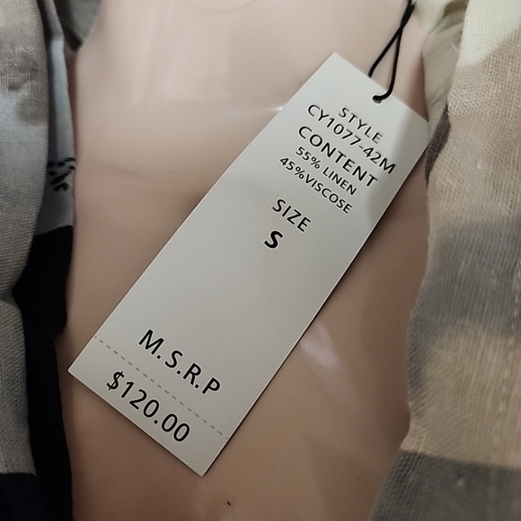 For Cynthia linen blend asymmetrical hem boho beachy party dinner NWT sz S - Picture 3 of 12